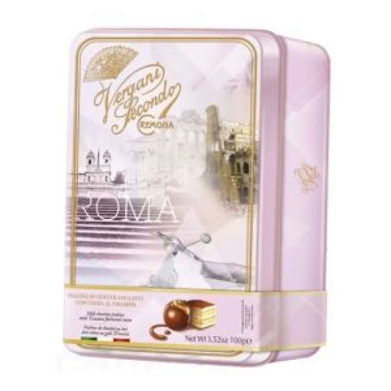 Vergani - Chocolate Pralines with Tiramisù Cream Roma Tin 100g image