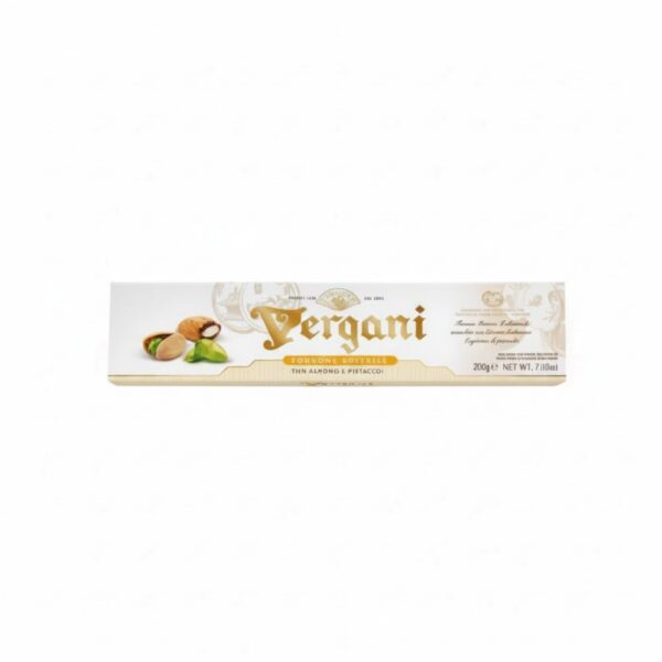 Vergani – Soft Nougat Bar with Pistachio & Almond 200g