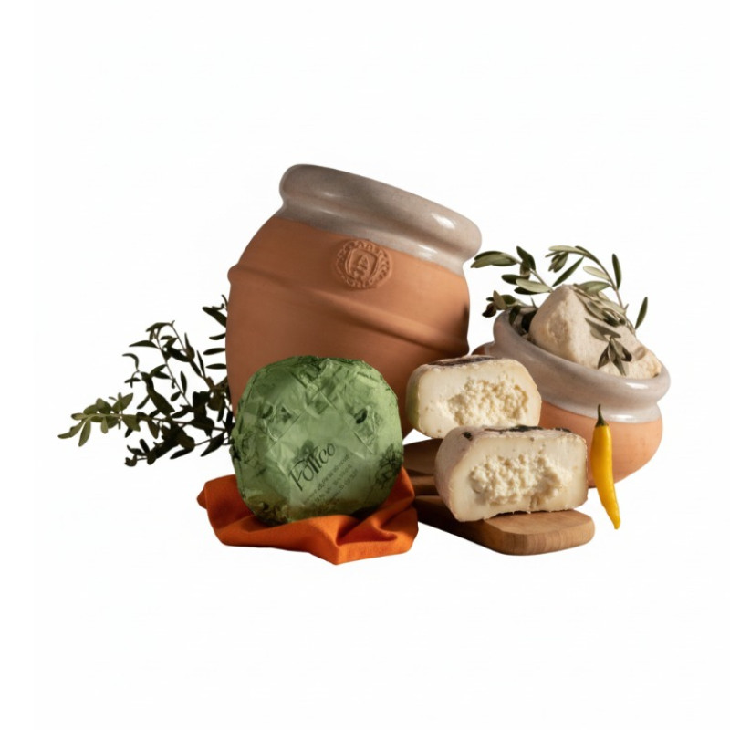 L'Antica Cascina - L'Ulivo misto giara ripened mixed milk cheese Vase with +-5.1KG cheese(4 Pack)