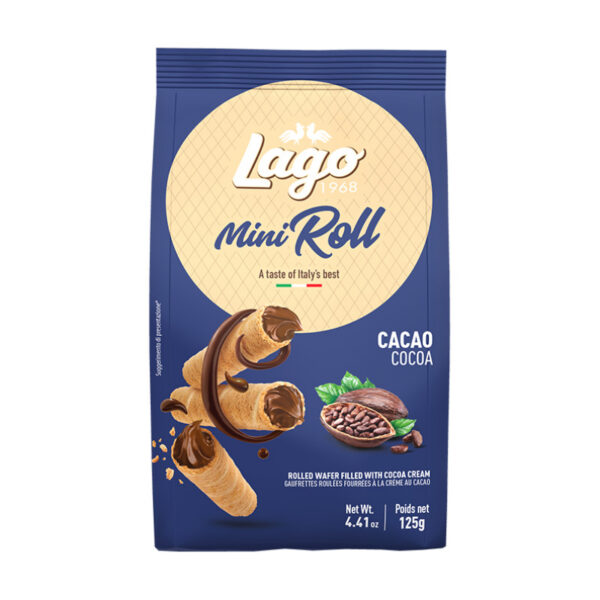 Gastone Lago - Mini Roll Cocoa Wafers 125g