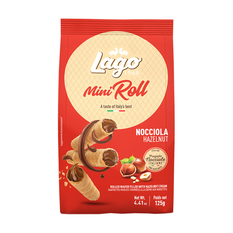 Gastone Lago - Mini Roll Hazelnut Wafers 125g
