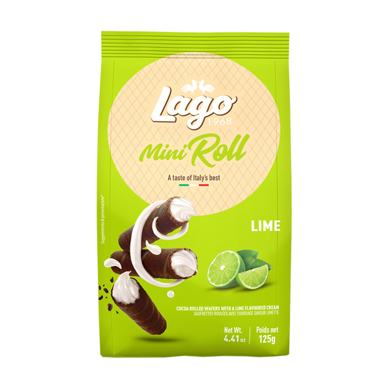 Gastone Lago - Mini Roll Lime Wafers 125g
