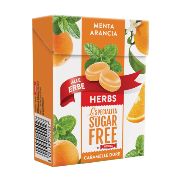 Serra - Sugar free Mint Orange sweets 12 X 50g